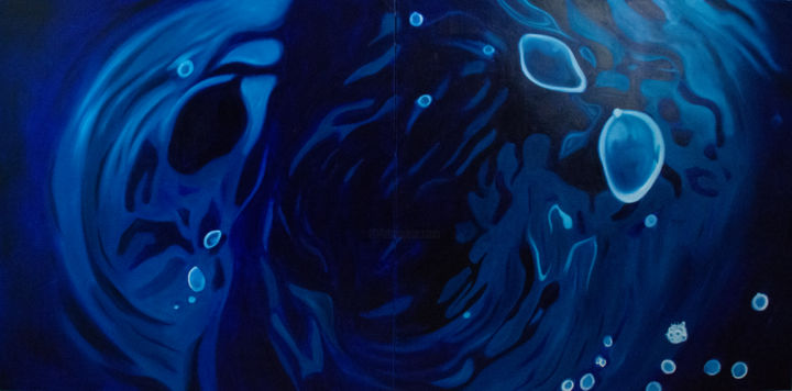 Peinture intitulée "Le grand bleu The p…" par Tanguy Barreteau, Œuvre d'art originale, Huile