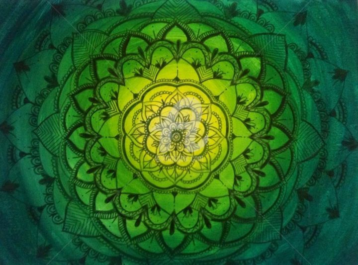 Painting titled "Mandala" by Tatiana K.F., Original Artwork, Acrylic