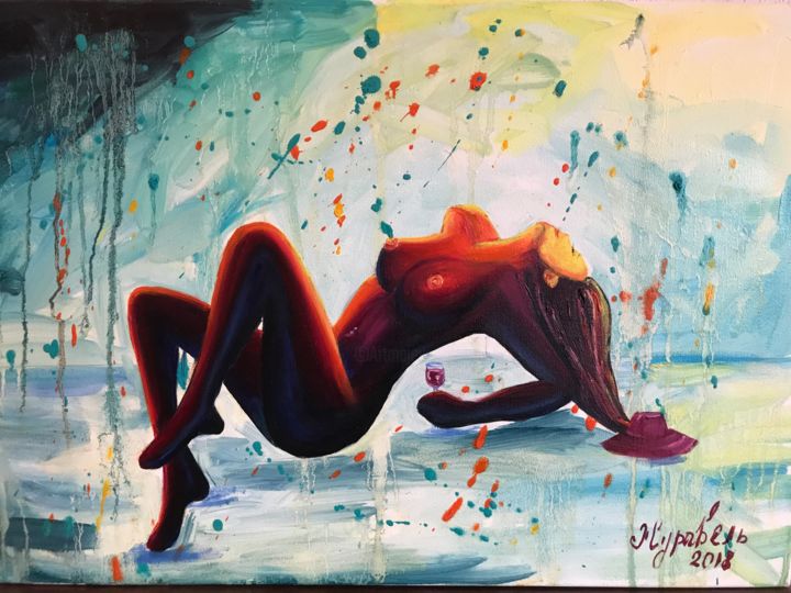 Картина под названием "Девушка" - Таня Журавель, Подлинное произведение искусства, Масло