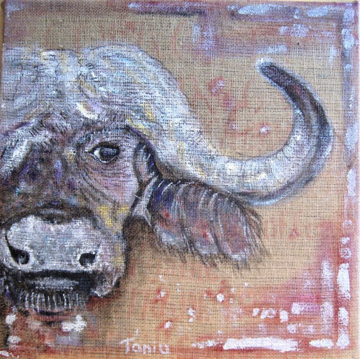 Painting titled "Buffle" by Tania Ohse, Original Artwork, Acrylic
