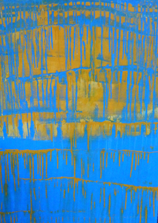 Peinture intitulée "Bright blue" par Tania Piskun, Œuvre d'art originale, Acrylique Monté sur Châssis en bois