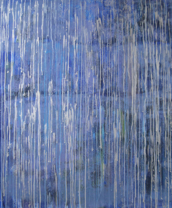 Painting titled "rain on glass.jpg" by Tania Piskun, Original Artwork, Acrylic