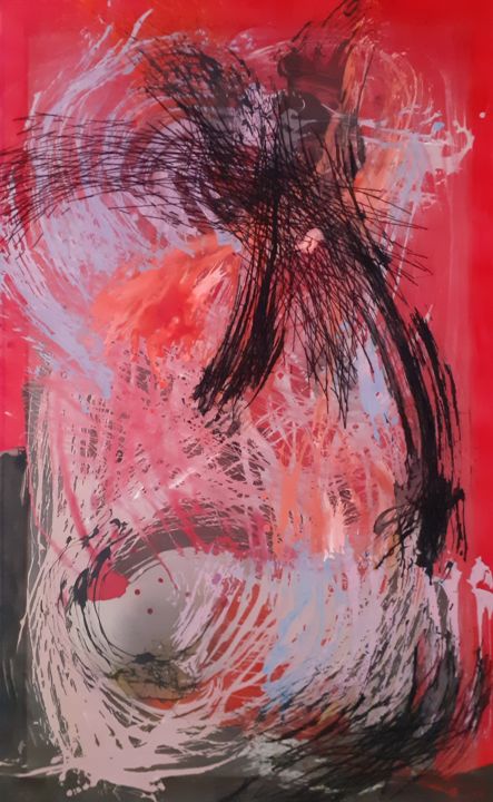 Painting titled "NOIR ET DIX 36" by Tanya Angelova, Original Art, Watercolor