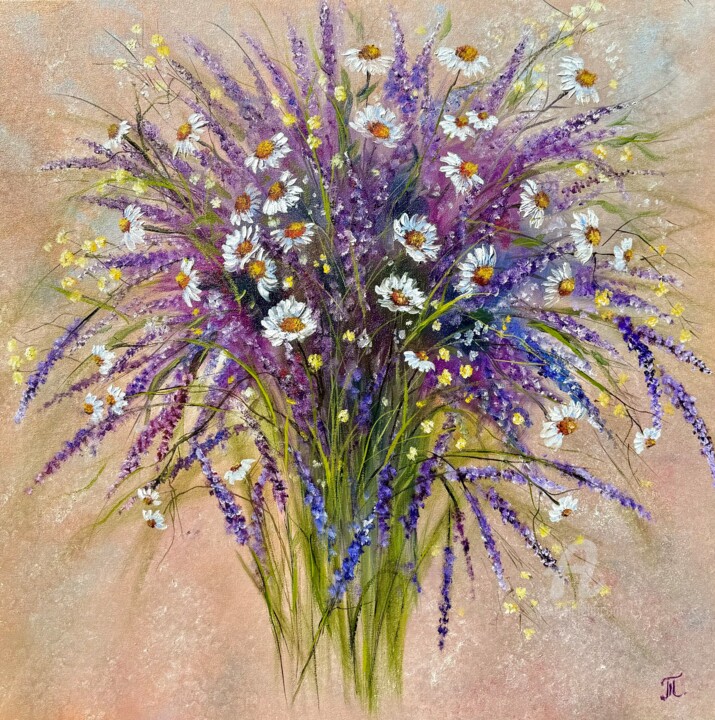 Картина под названием "Poetry in Lavender…" - Tanja Frost, Подлинное произведение искусства, Масло