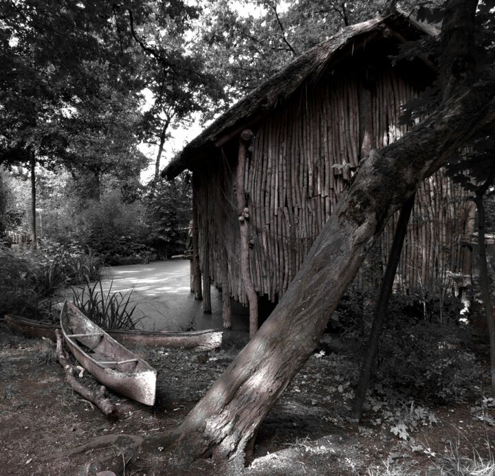 Fotografie mit dem Titel "house on stakes II" von Tanja Niegsch, Original-Kunstwerk, Digitale Fotografie