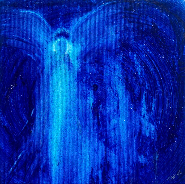 绘画 标题为“Angel blue” 由Tanja Olsson, 原创艺术品, 丙烯 安装在木质担架架上