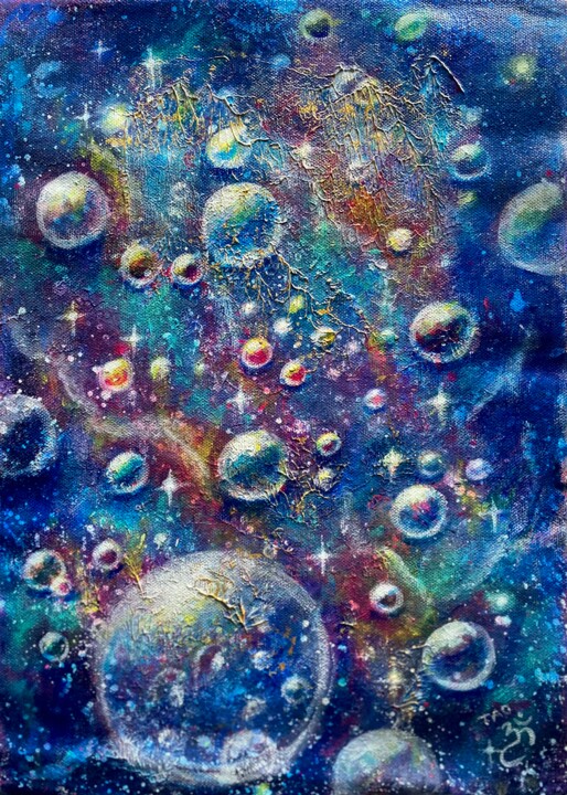 Peinture intitulée "Galaxy 1a" par Tanja Olsson, Œuvre d'art originale, Acrylique