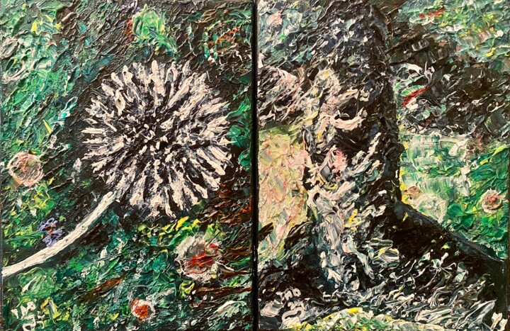 Картина под названием "Autumn & Trees" - Tanja Olsson, Подлинное произведение искусства, Акрил Установлен на Деревянная рама…