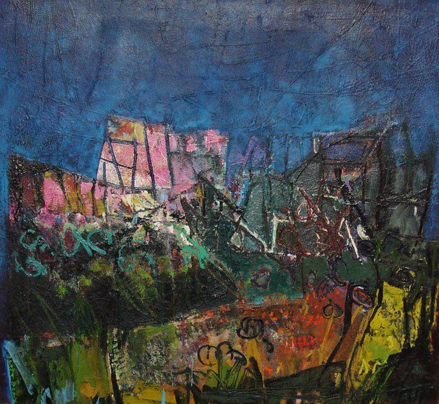Painting titled "Night Blossom" by Tanja Djokic, Original Artwork