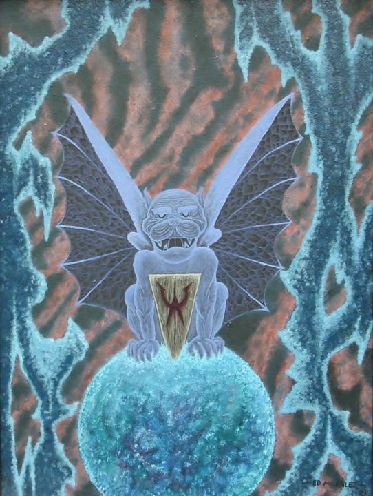 Painting titled "The Guardian" by Ed Moralez, Original Art, Oil