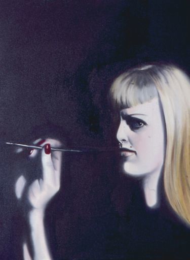 Painting titled "Anxiety/Self Portra…" by Karin French, Original Art,