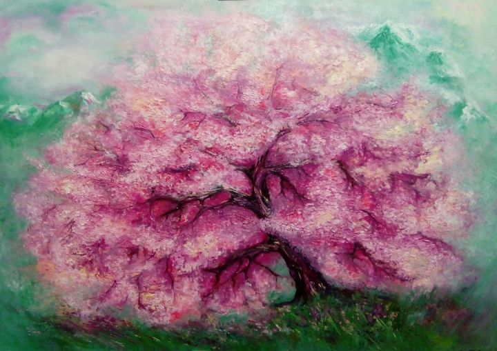 Картина под названием "Дерево" - Karpova, Подлинное произведение искусства