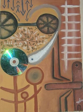 Картина под названием "THE FON" - Christian Tansi, Подлинное произведение искусства, Масло