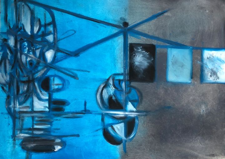 Painting titled "futur" by Virginia Tansu, Original Art, Oil