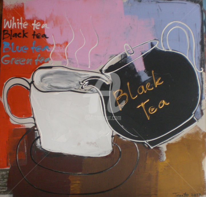 Painting titled "Black tea" by Tanto, Original Artwork, Acrylic