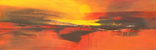 Ζωγραφική με τίτλο "Sunset #2" από Tanto, Αυθεντικά έργα τέχνης, Λάδι