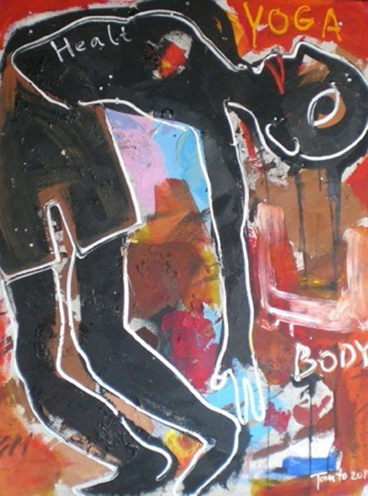 「Yoga」というタイトルの絵画 Tanto Sutiantoによって, オリジナルのアートワーク