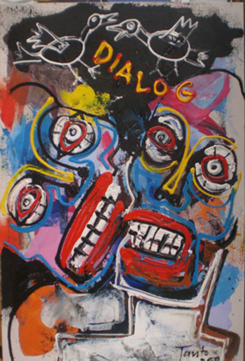 Painting titled "Dialog" by Tanto Sutianto, Original Artwork
