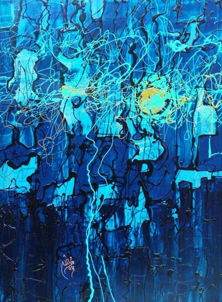 Painting titled "blue-of-the-moon.jpg" by Tanwir Murshad, Original Artwork