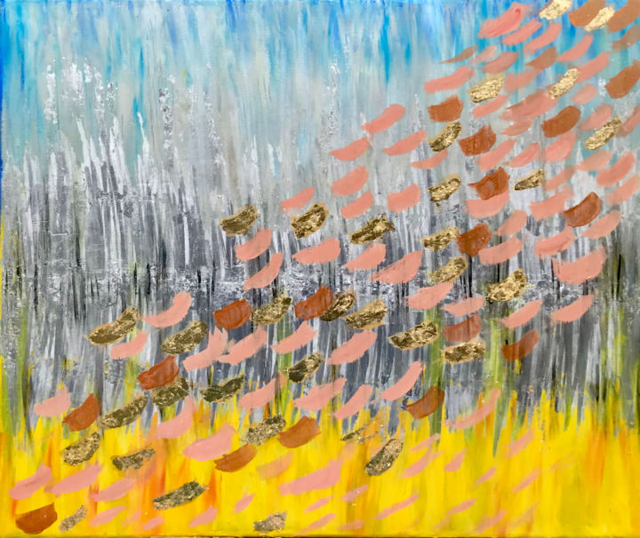 Картина под названием "Art autumn" - Tanya Dulac, Подлинное произведение искусства, Масло