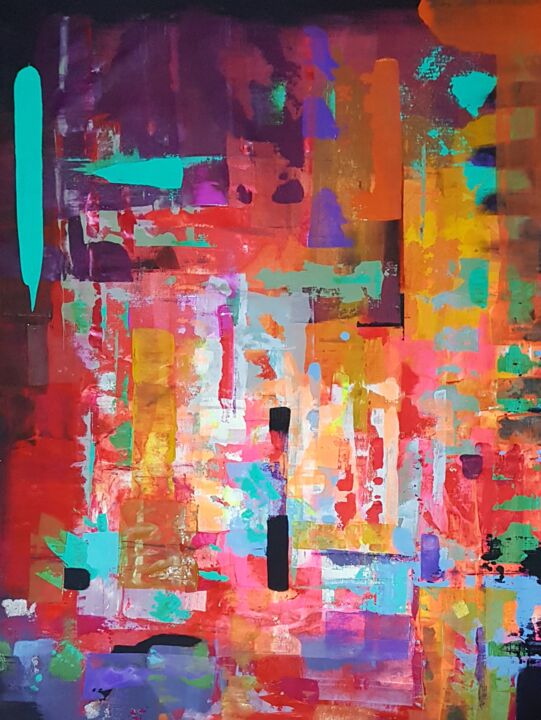 Painting titled "Abstract 1" by Tanya Efe, Original Artwork, Acrylic