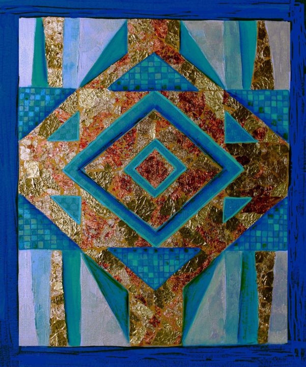 Картина под названием "Turquoise" - Tanya Firn, Подлинное произведение искусства, Акрил
