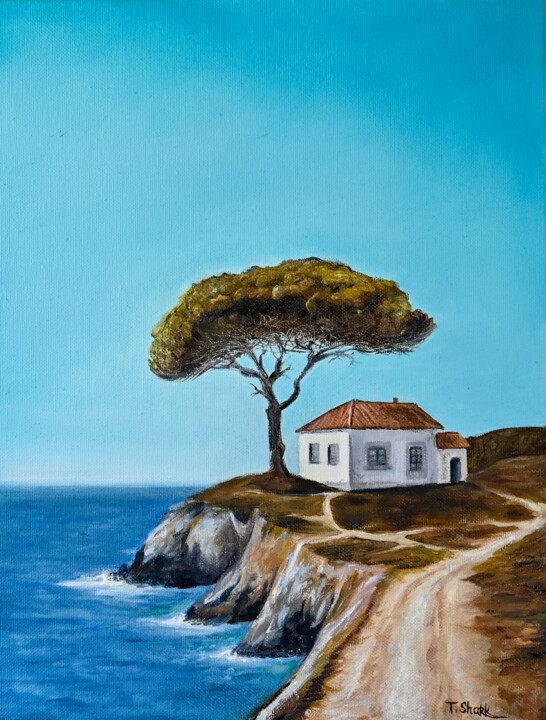 Painting titled "Seascape #12" by Tanya Shark, Original Artwork, Oil