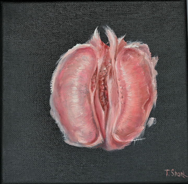 Картина под названием "Grapefruit mini" - Tanya Shark, Подлинное произведение искусства, Масло