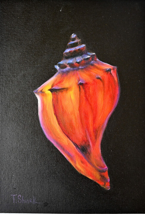 Pintura intitulada "Сlam shell #2" por Tanya Shark, Obras de arte originais, Óleo