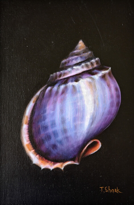 Painting titled "Clam shell #7" by Tanya Shark, Original Artwork, Oil