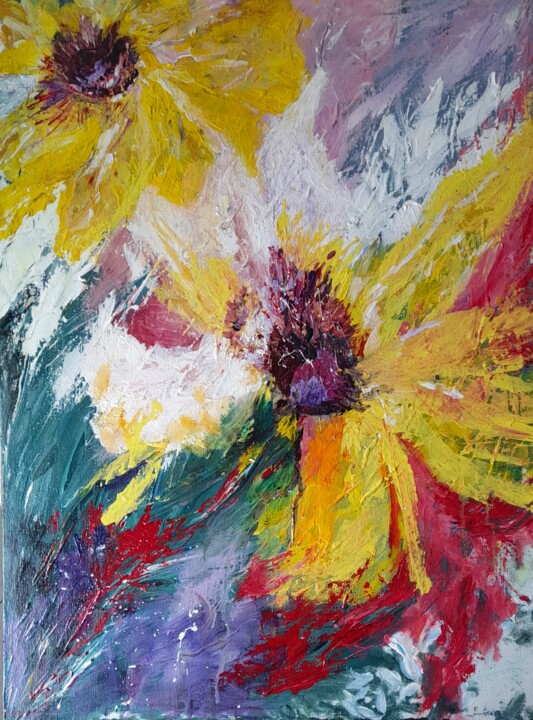 Картина под названием "Summer colors" - Tanya Swirl, Подлинное произведение искусства, Акрил