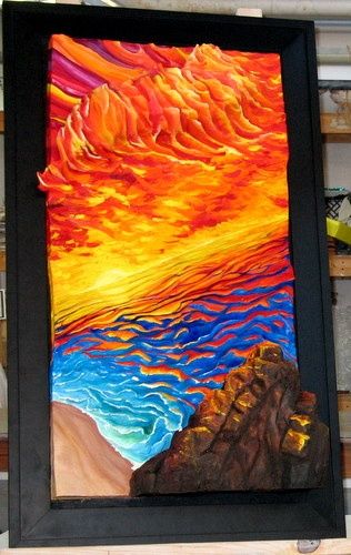 Sculpture titled "Beyond the Sunset" by Tanya Cassoni, Original Art, Ceramics