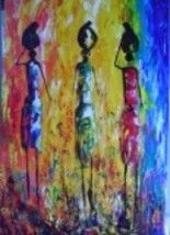 Pittura intitolato "the walking pots" da Joseph Muchina Mwangi, Opera d'arte originale