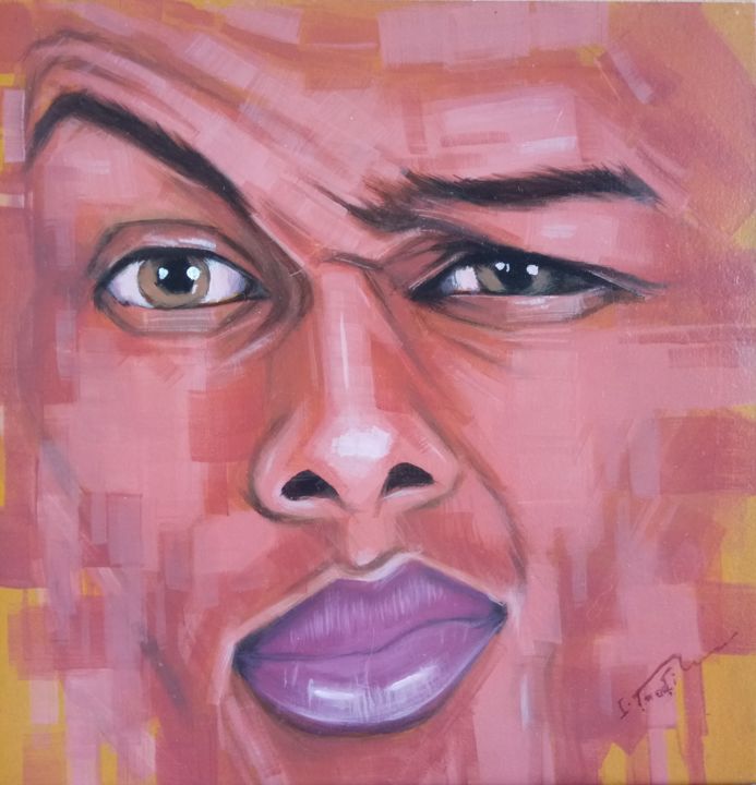 Painting titled "Stromae" by Taoufik Iaiche, Original Artwork, Oil