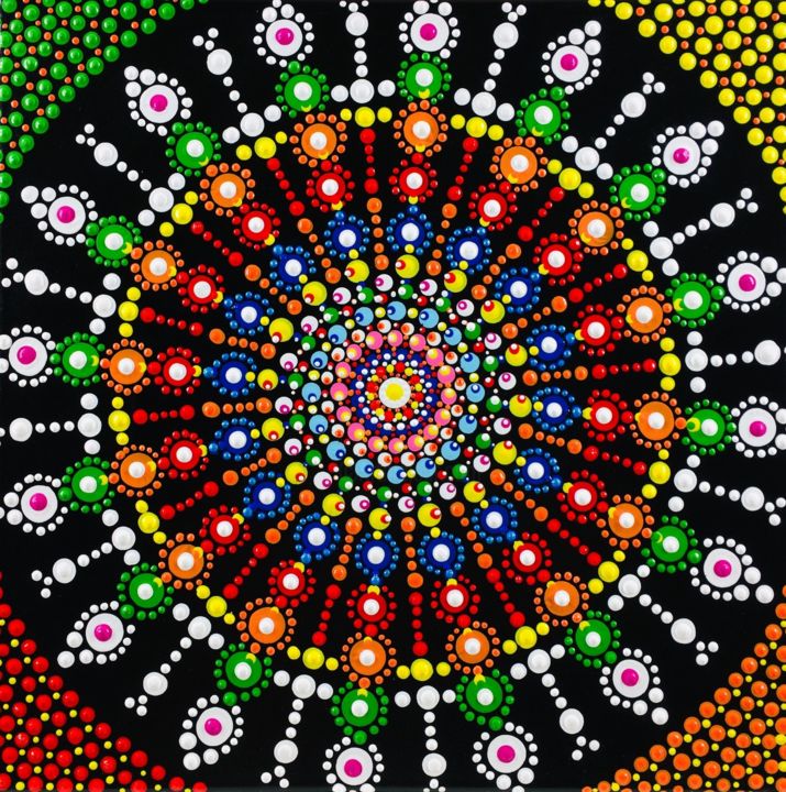 Peinture intitulée "Mandala | Devi" par Tara Devi, Œuvre d'art originale, Acrylique