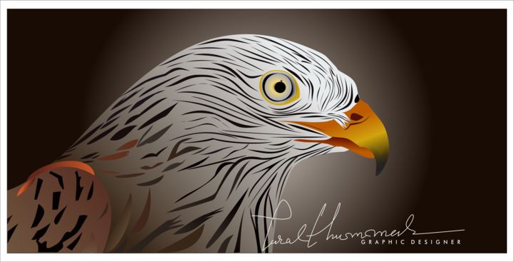 Arts numériques intitulée "eagle.jpg" par Taral Thummar, Œuvre d'art originale, Peinture numérique
