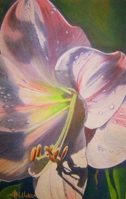 Painting titled "Amaryllis" by Tara Milliken, Original Artwork