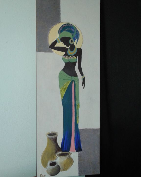 Painting titled "Αφρική" by Roumi Atanasoba, Original Artwork, Acrylic