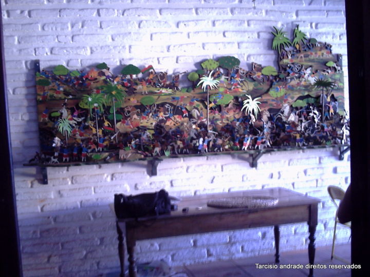 Pintura intitulada "Batalha dos Guarara…" por Tarcisio Andrade, Obras de arte originais