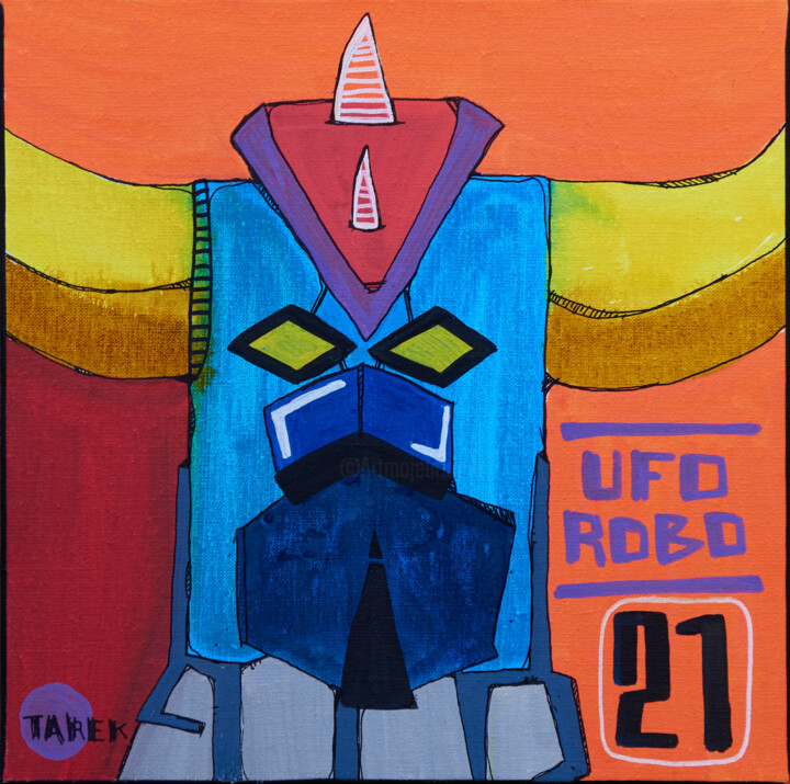 Pittura intitolato "UFO Robo Goldorak" da Tarek, Opera d'arte originale, Acrilico