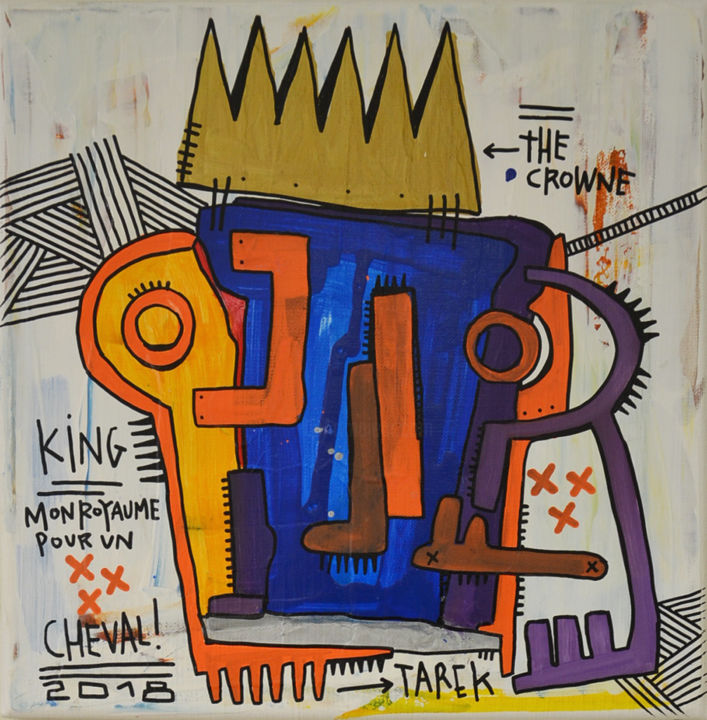 Malerei mit dem Titel "King" von Tarek, Original-Kunstwerk, Acryl