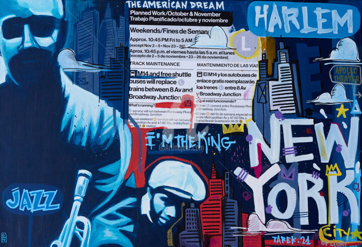 Картина под названием "Harlem" - Tarek Ben Yakhlef, Подлинное произведение искусства, Акрил