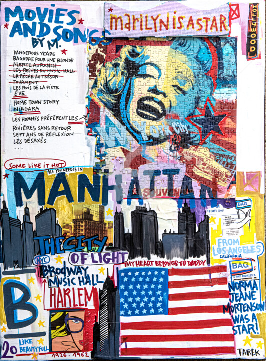 Schilderij getiteld "Marilyn is a star" door Tarek Ben Yakhlef, Origineel Kunstwerk, Acryl