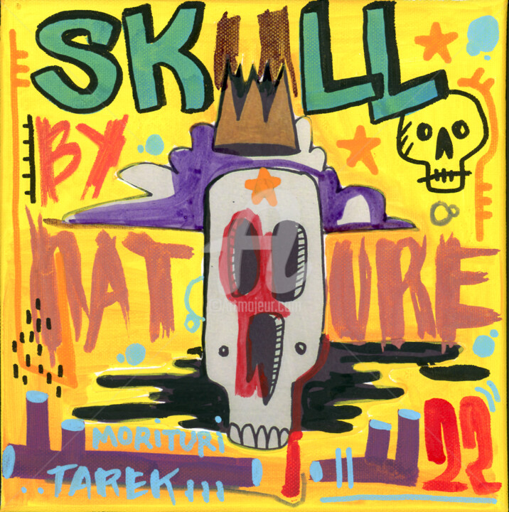 Malarstwo zatytułowany „Skull by Nature 11” autorstwa Tarek Ben Yakhlef, Oryginalna praca, Akryl