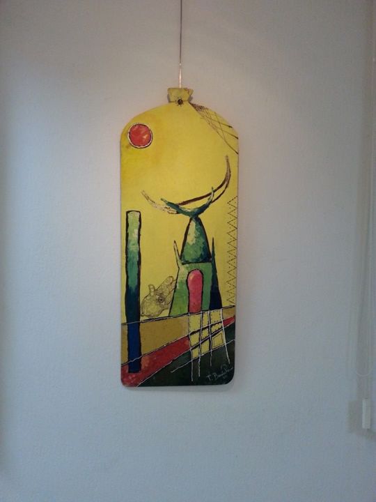 Peinture intitulée "Lever de soleil à l…" par Benaicha, Œuvre d'art originale, Huile