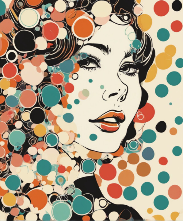 Digital Arts titled "Abstract woman face" by Tarkanm, Original Artwork, AI generated image