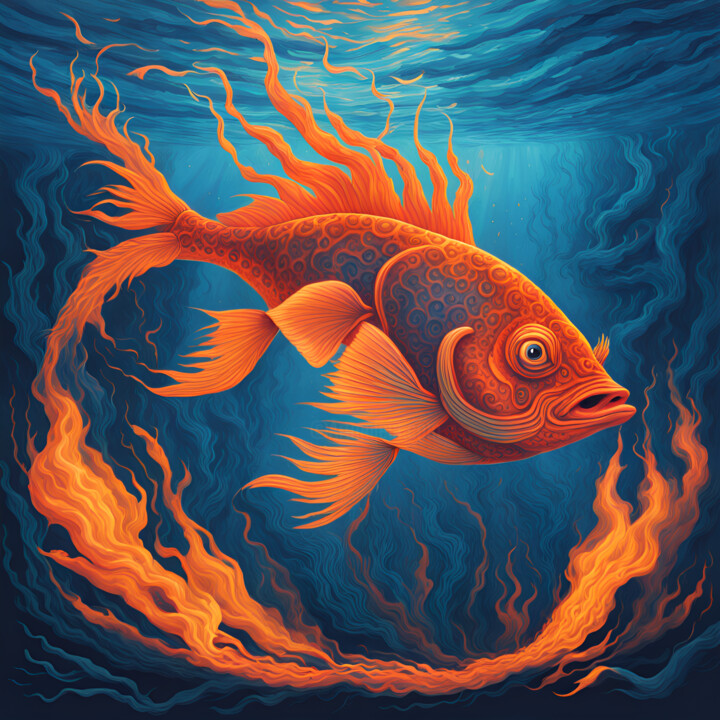 Digital Arts titled "D. Fish" by Tarkanm, Original Artwork, AI generated image