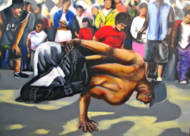 Peinture intitulée "dance street" par Vitoko, Œuvre d'art originale, Acrylique
