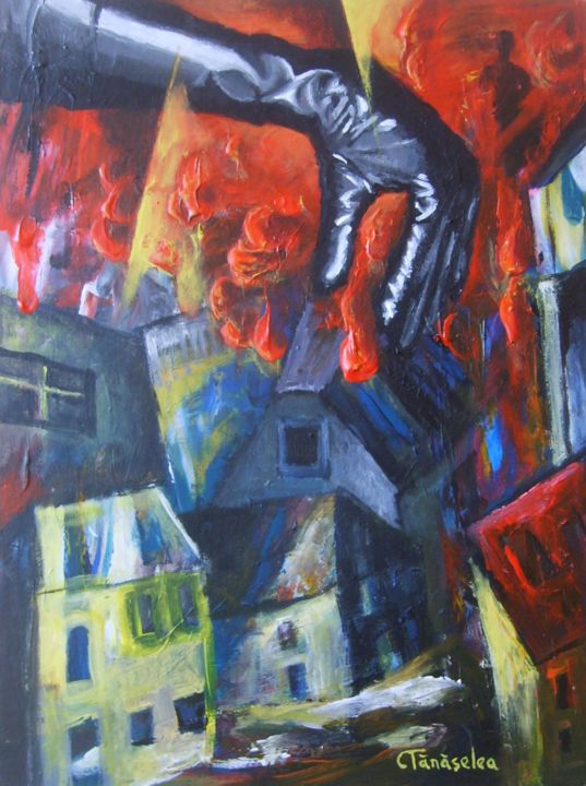 Painting titled "REVERSE PERSPECTIVE…" by Cristian Florin Tanaselea, Original Art, Acrylic