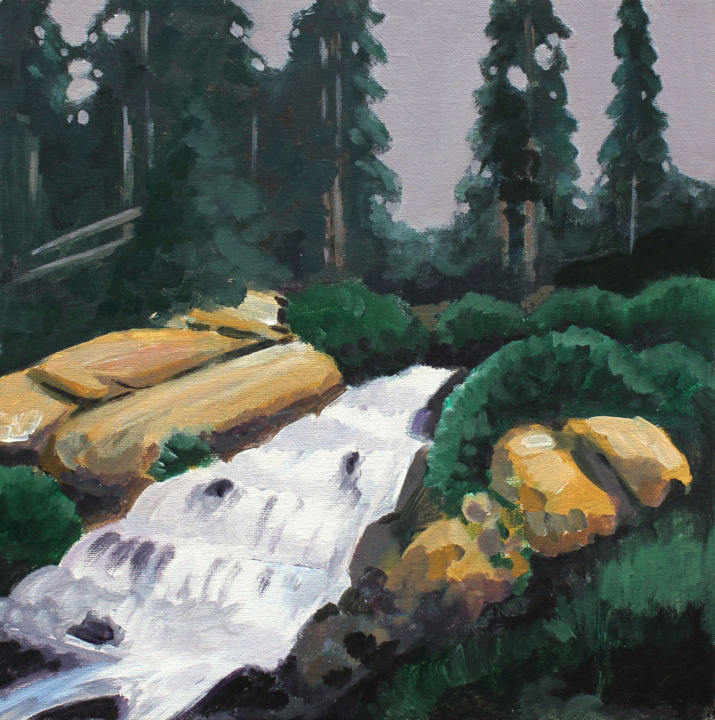 Painting titled "Stream" by Tatiana Yakimchenko, Original Artwork, Acrylic